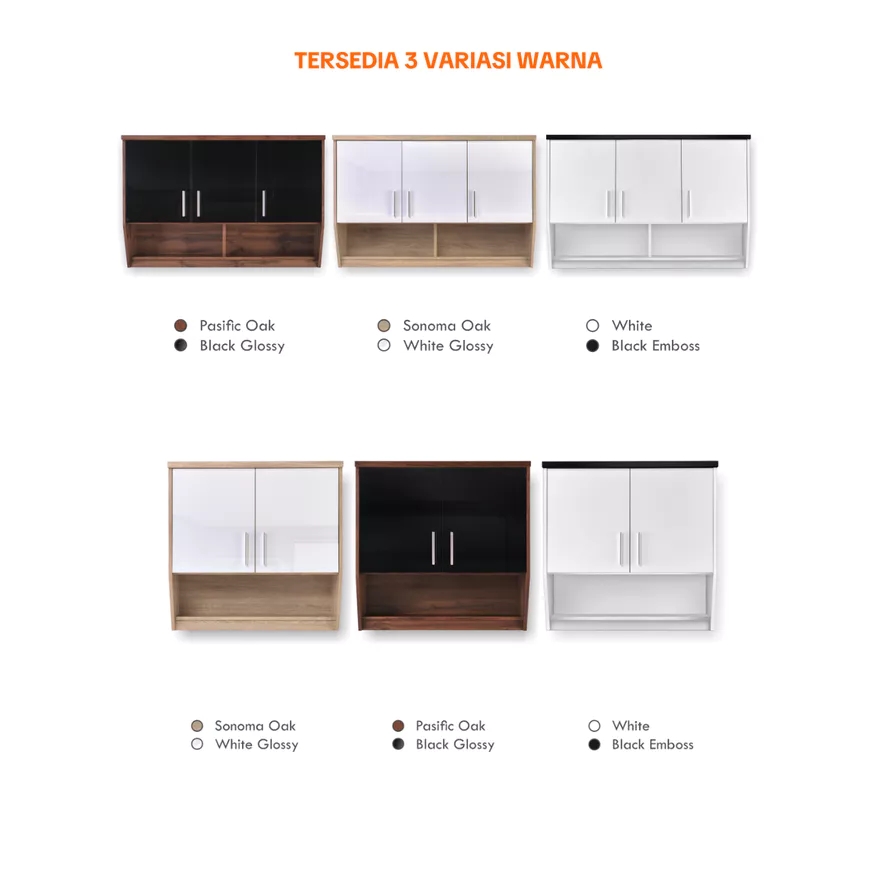 Cubic Kitchen Set 3 Pintu Minimalis - Rak Atas Dapur - ELENA KSA 3P -10