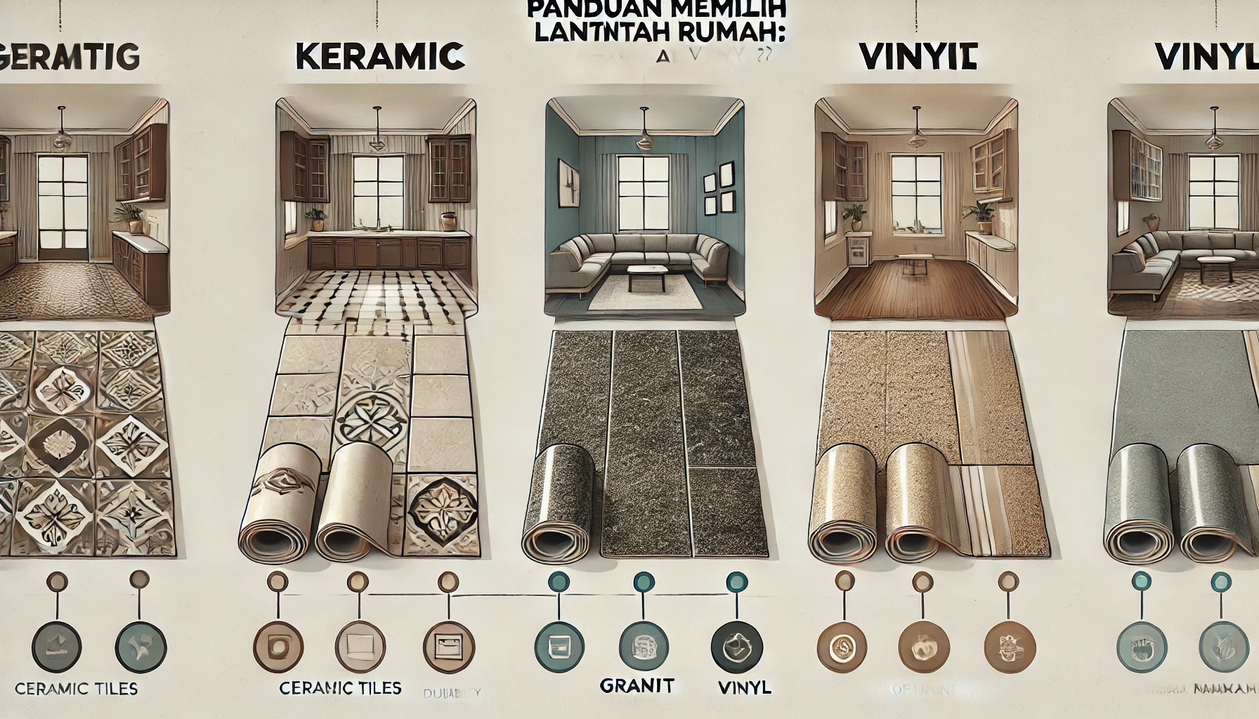 Panduan Memilih Lantai Rumah Keramik, Granit, atau Vinyl