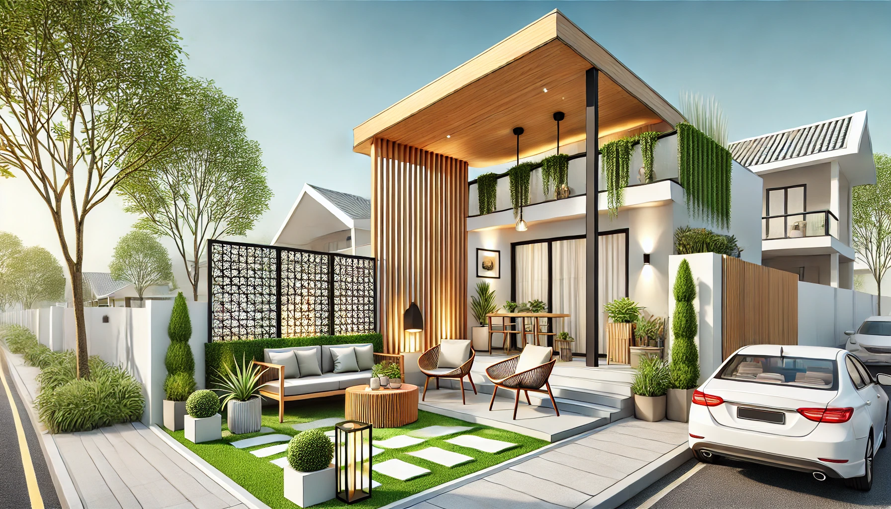 Renovasi Teras Depan Rumah Subsidi Minimalis Estetik