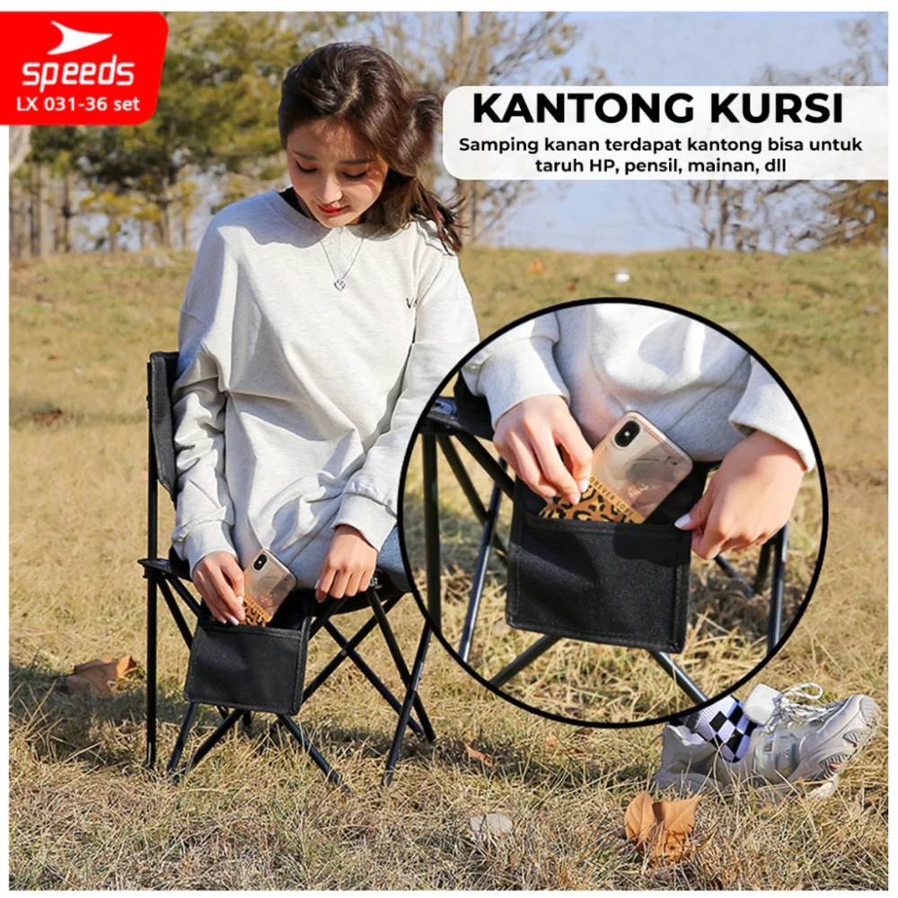 Meja Lipat & Kursi Lipat Portable untuk Outdoor & Indoor