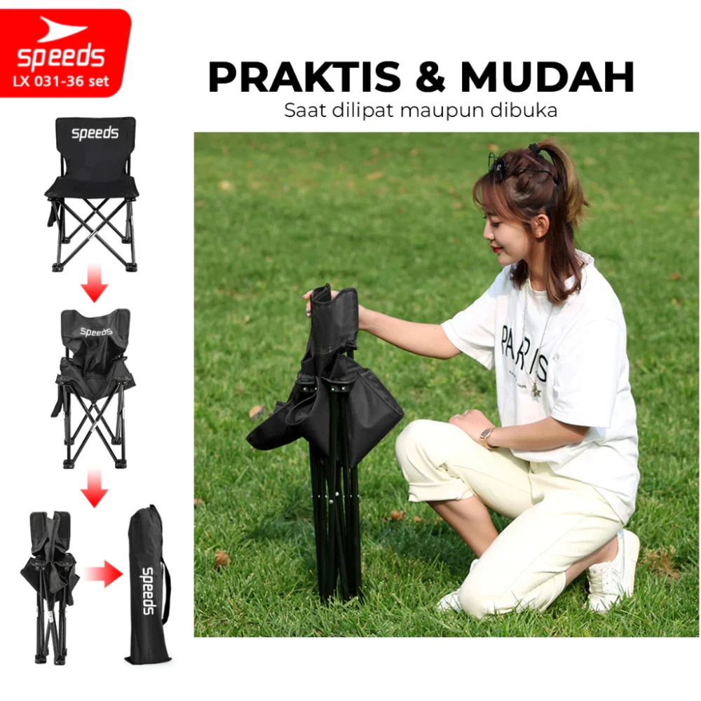 Meja Lipat & Kursi Lipat Portable untuk Outdoor & Indoor