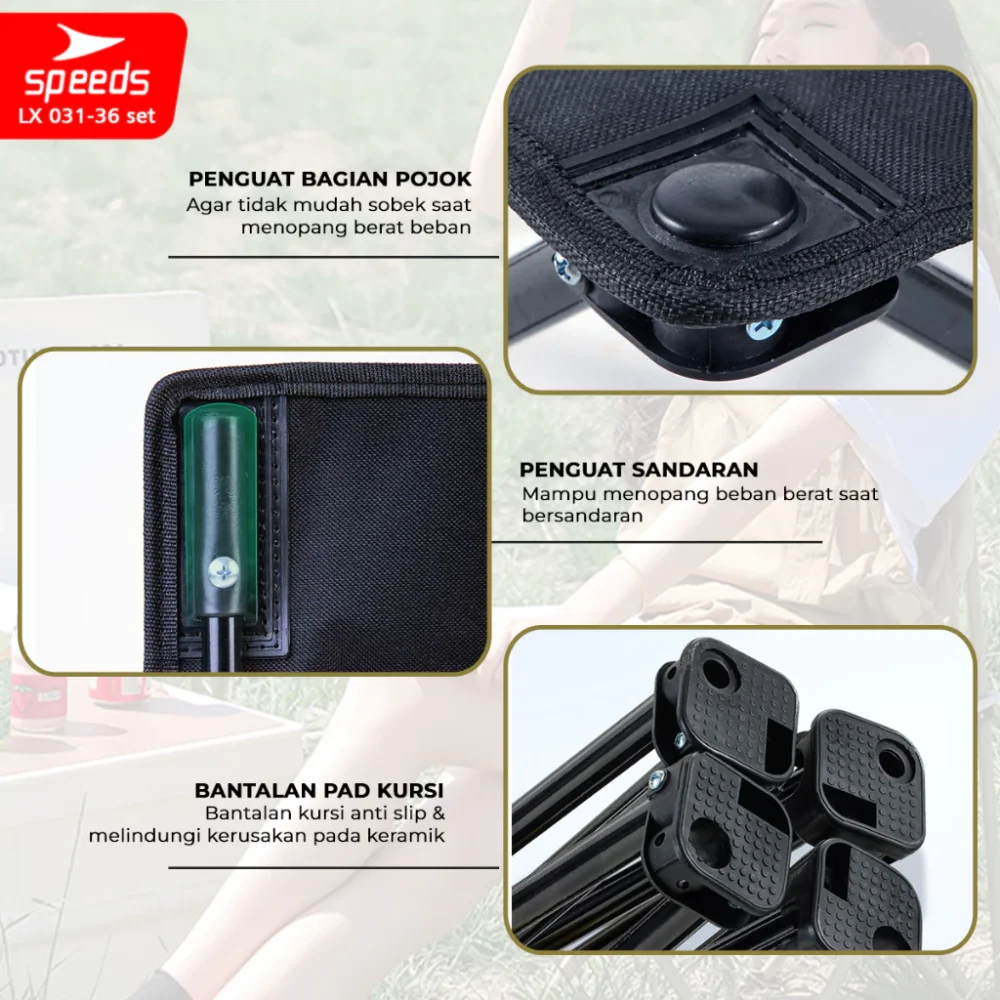 Meja Lipat & Kursi Lipat Portable untuk Outdoor & Indoor