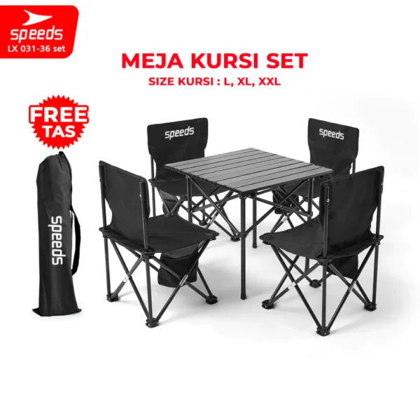 SPEEDS Meja Lipat Kursi Lipat Outdoor Indoor Tas Folding Table Chair Portable Meja Camping