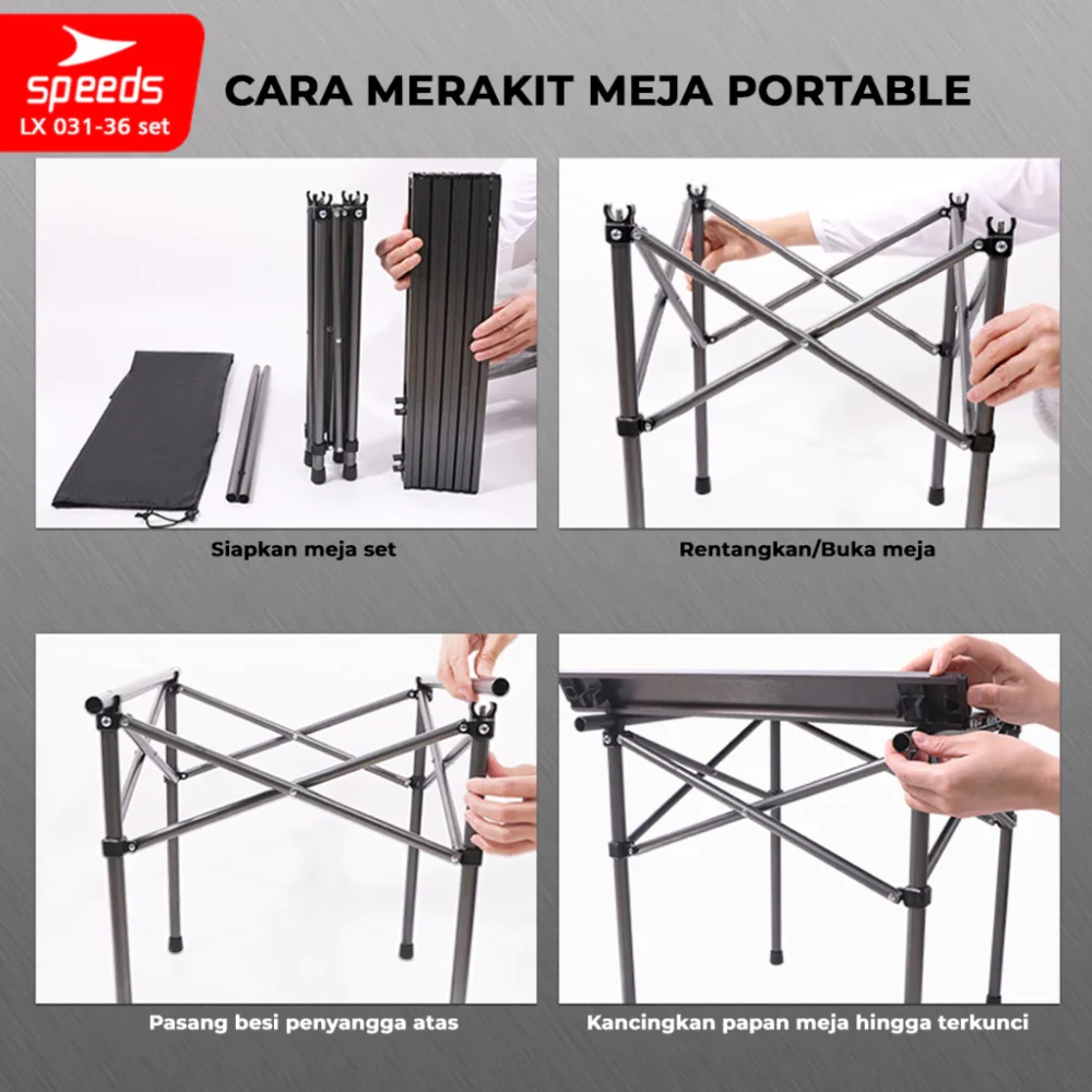 Meja Lipat & Kursi Lipat Portable untuk Outdoor & Indoor