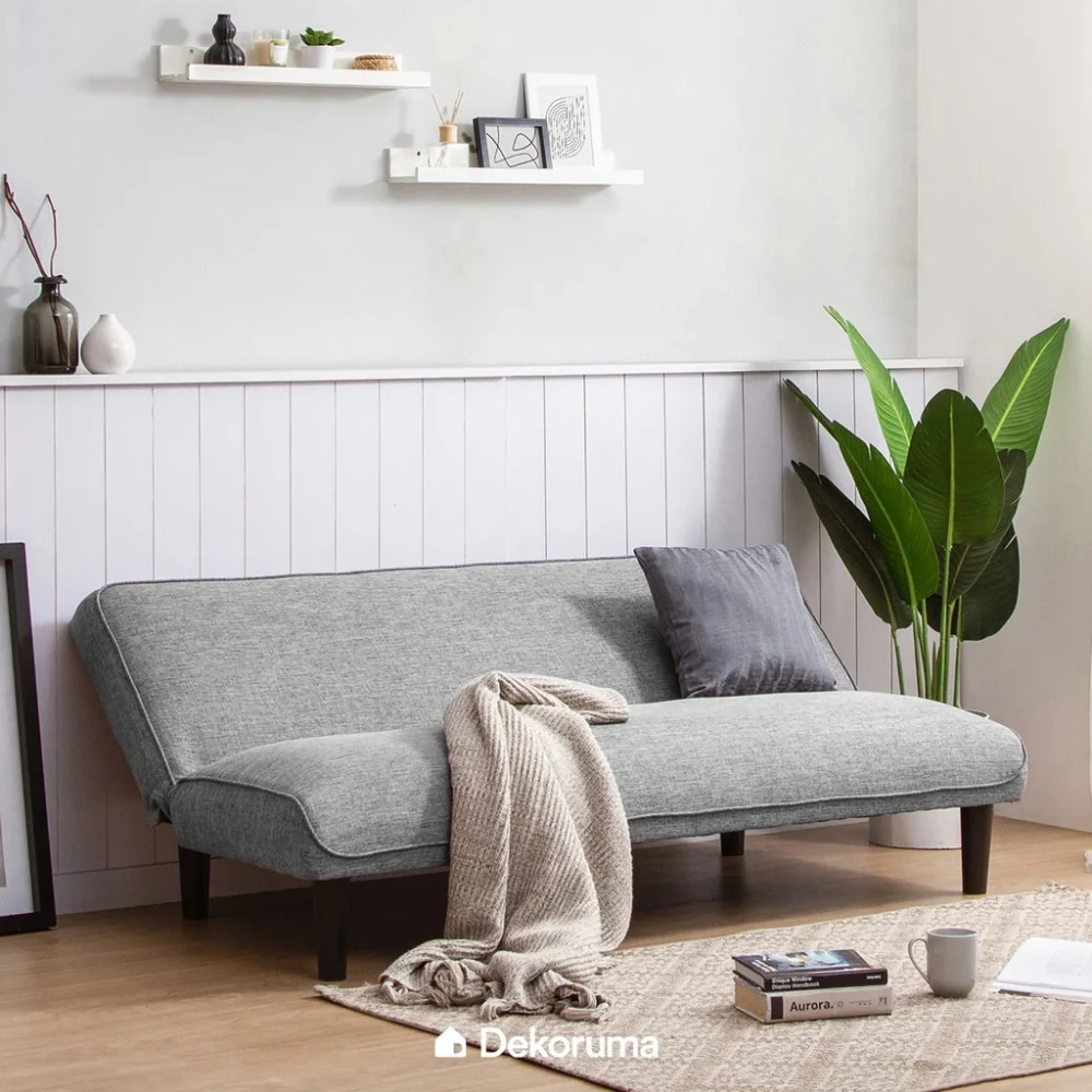 Sofa Bed Minimalis | Sofa Bed Lipat Santai Ruang Tamu Kain Woven | Sofa Lipat Tidur