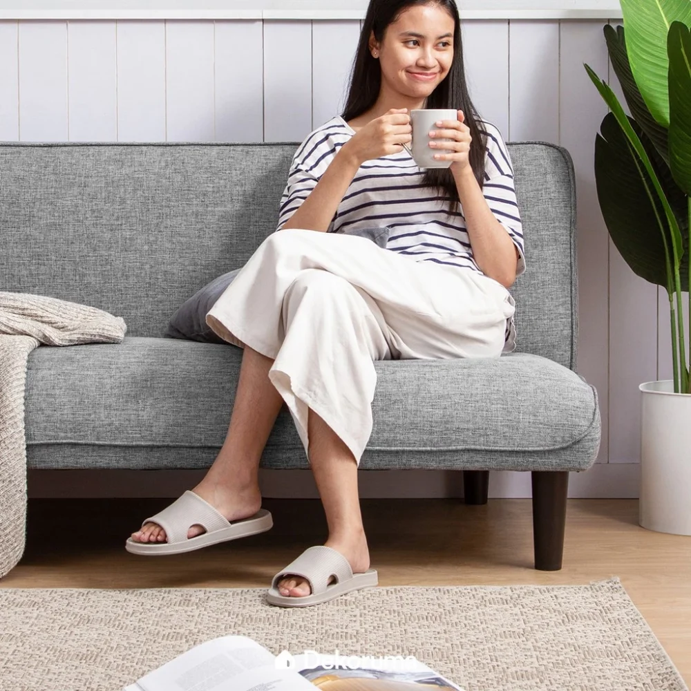 Sofa Bed Minimalis | Sofa Bed Lipat Santai Ruang Tamu Kain Woven | Sofa Lipat Tidur