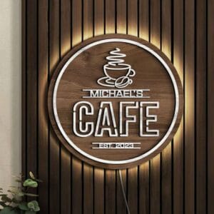 Huruf Timbul Kayu untuk Cafe