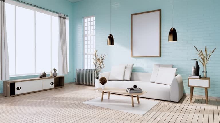 Inspirasi rumah dengan warna cat biru pastel