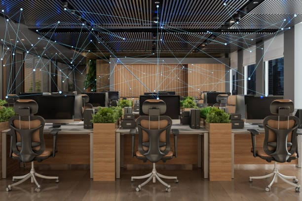 ruang kantor dengan Teknologi & Smart Office