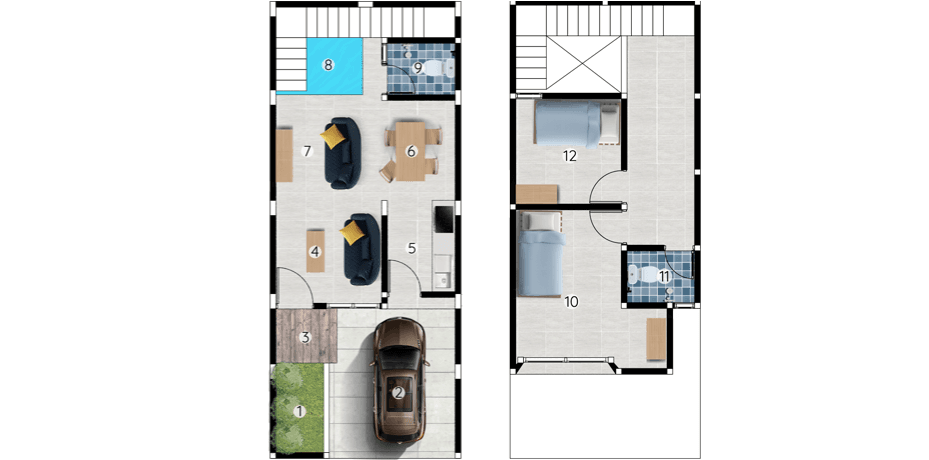 Denah Rumah Minimalis 2 Lantai