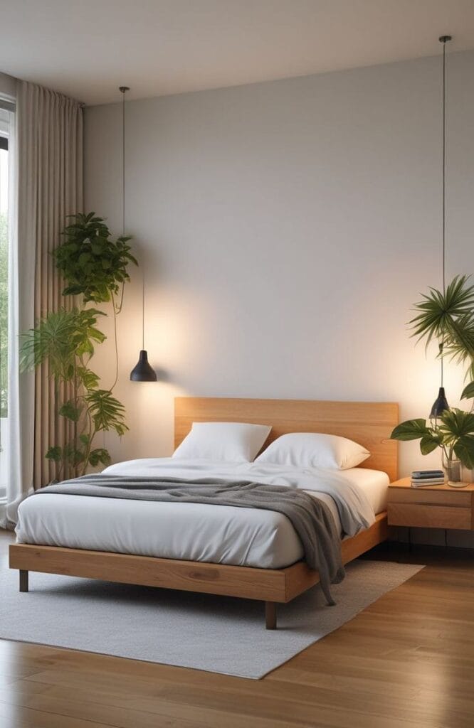Inspirasi Desain Kamar Tidur Minimalis dengan Tanaman kecil