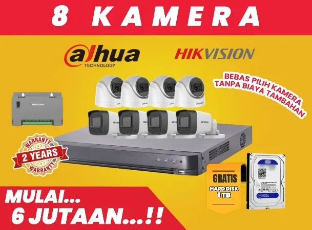 Jasa Pasang CCTV per titik 8 Kamera