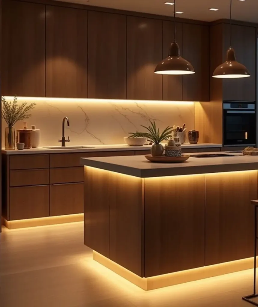 Kitchen set dengan lampu LED