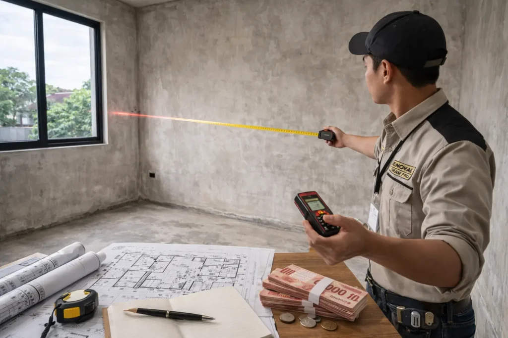 cara menghitung luas meter persegi sebelum renovasi rumah