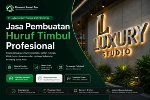 Jasa Huruf Timbul Akrilik, Stainless, Galvanis & LED