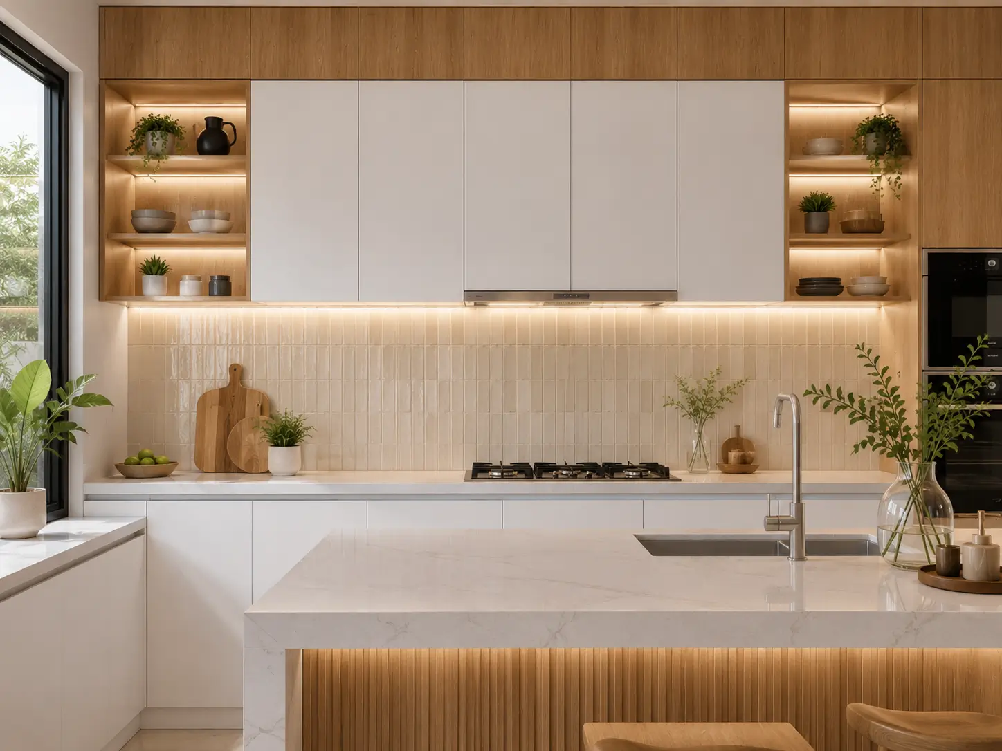 Backsplash keramik dapur modern