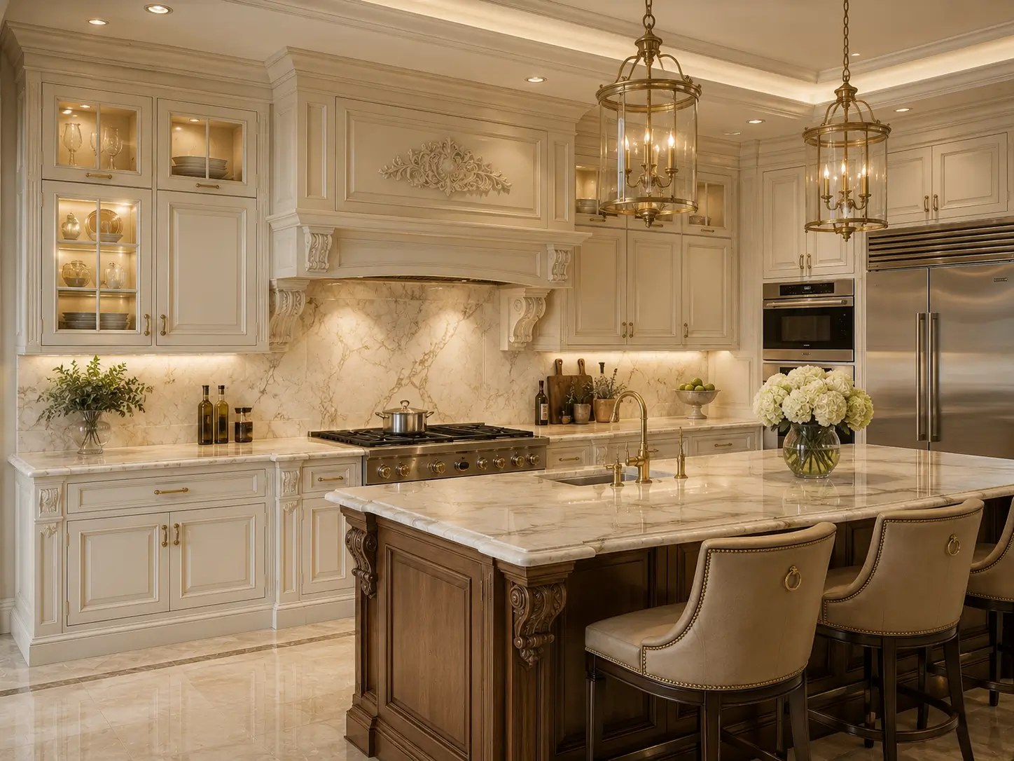 Desain dapur klasik elegan