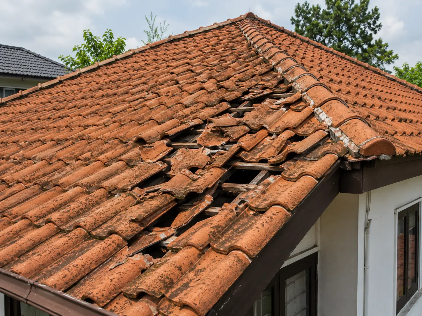 Genteng rumah rusak