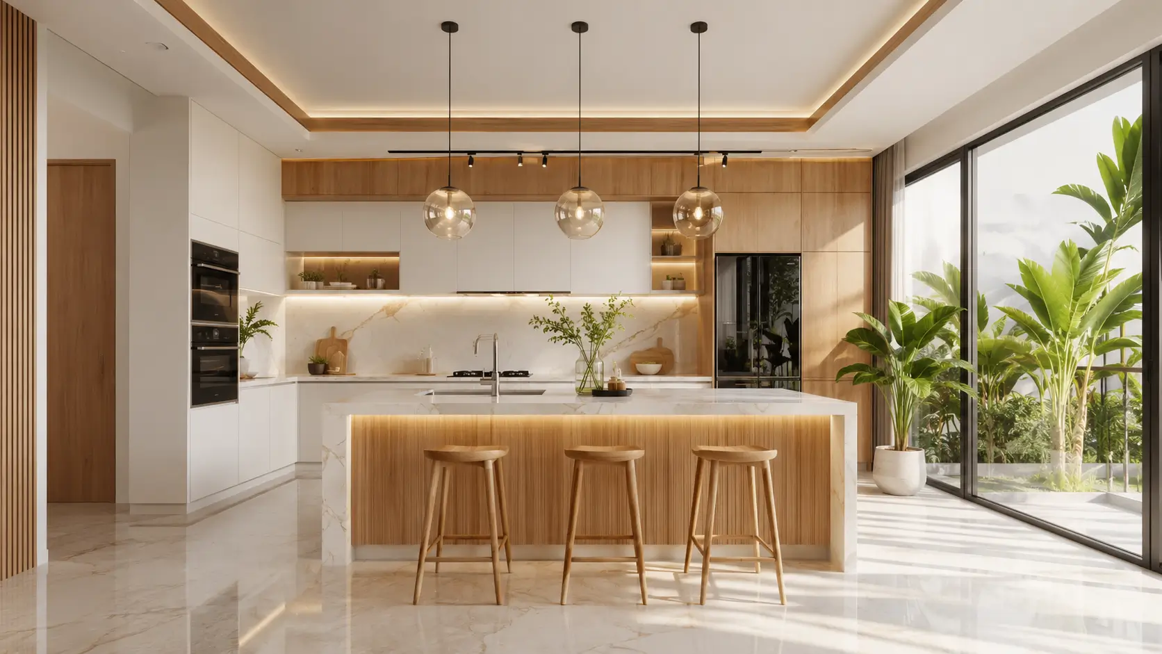 Jasa renovasi dapur modern minimalis dengan kitchen set premium