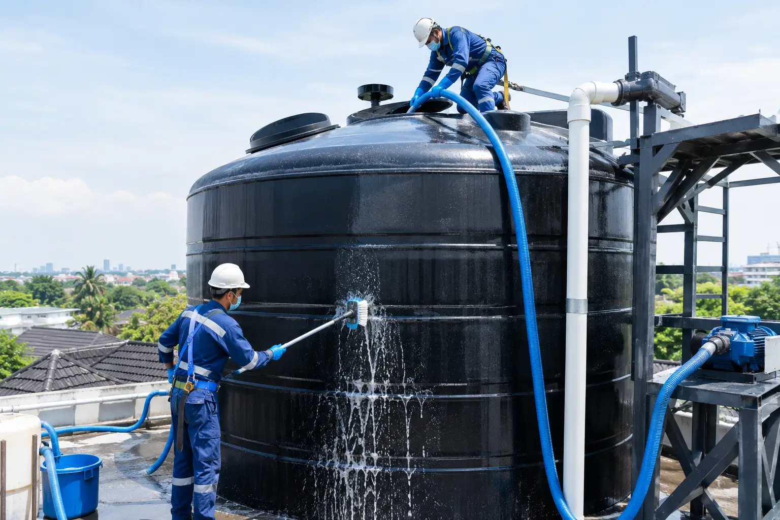 Jasa cleaning toren air kapasitas besar