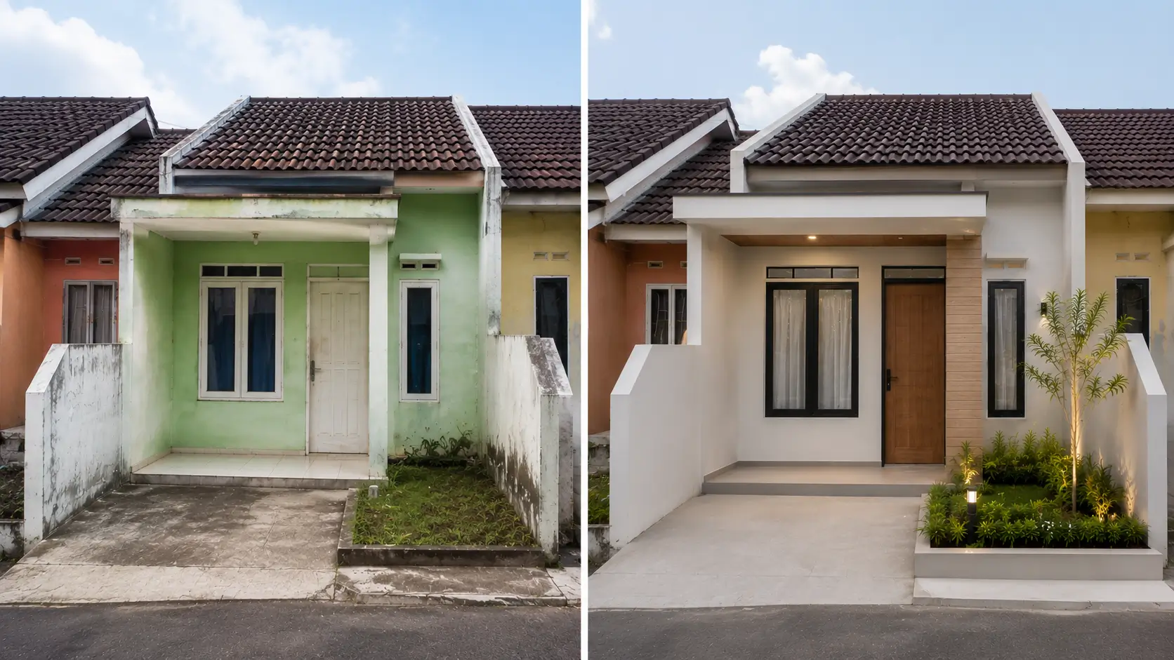 Before after renovasi rumah subsidi type 36
