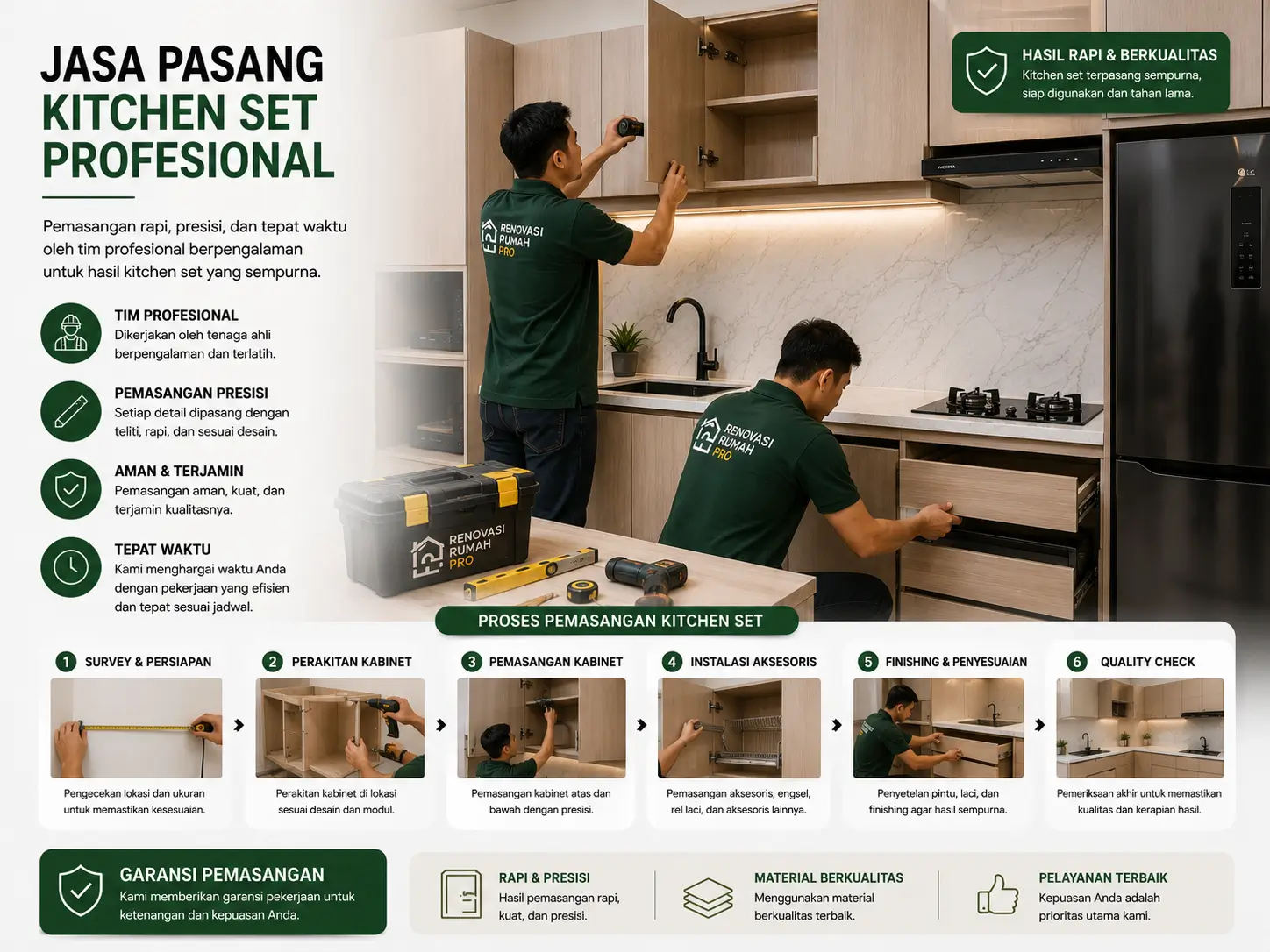 Jasa pasang kitchen set profesional di rumah