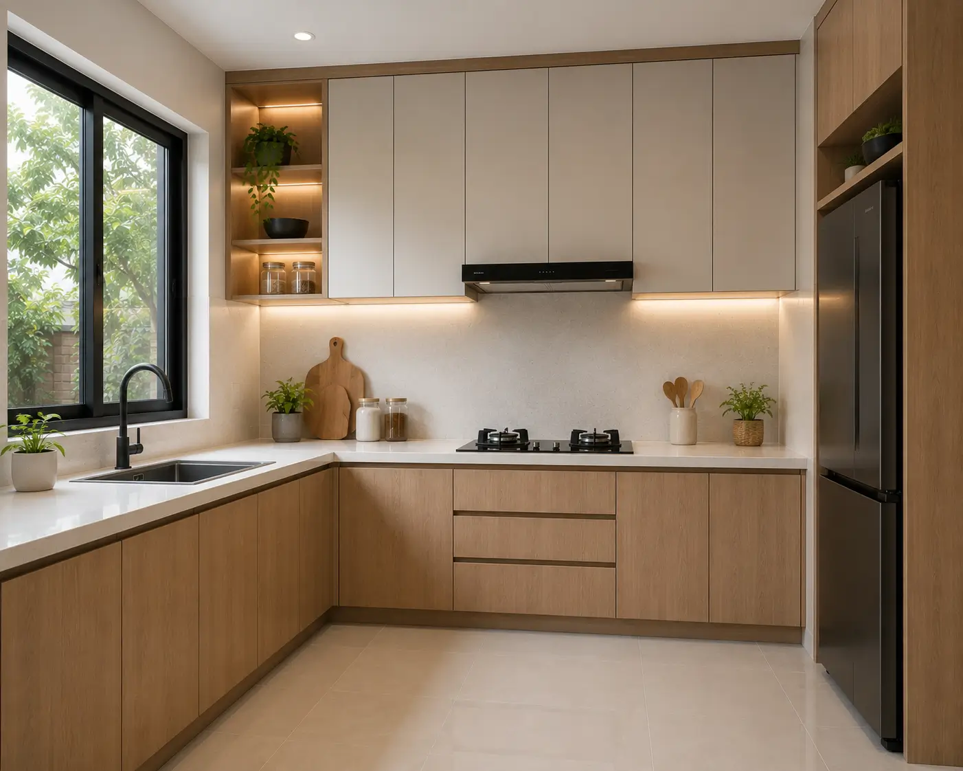 Kitchen set L minimalis untuk dapur rumah
